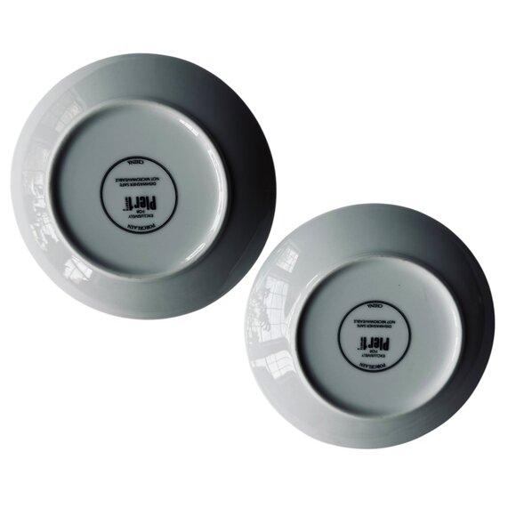 Vintage Pier 1 Christmas Reindeer Appetizer Dessert Plates Set Of 2 Aqua Festive - Picture 3 of 16